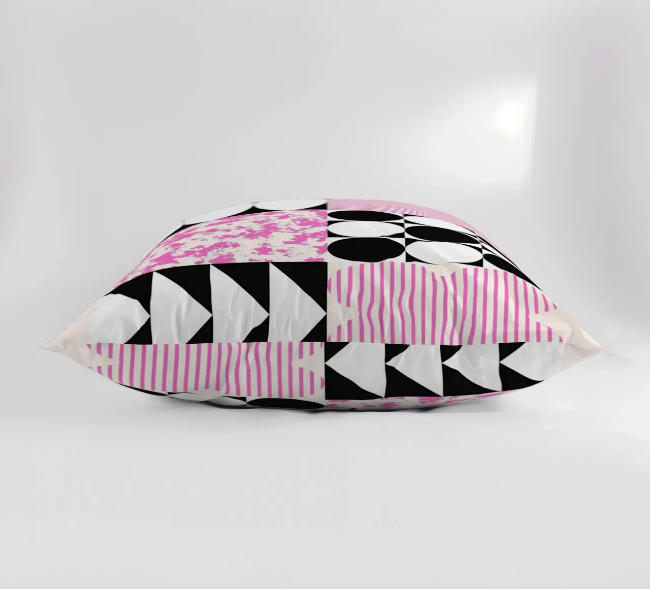Geometric Abstract Shapes Pattern Blue Print decorative cushion by NorwesClub