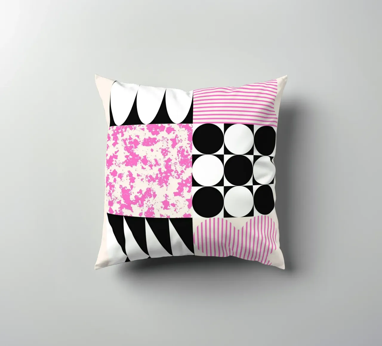 Geometric Abstract Shapes Pattern Blue Print decorative cushion by NorwesClub