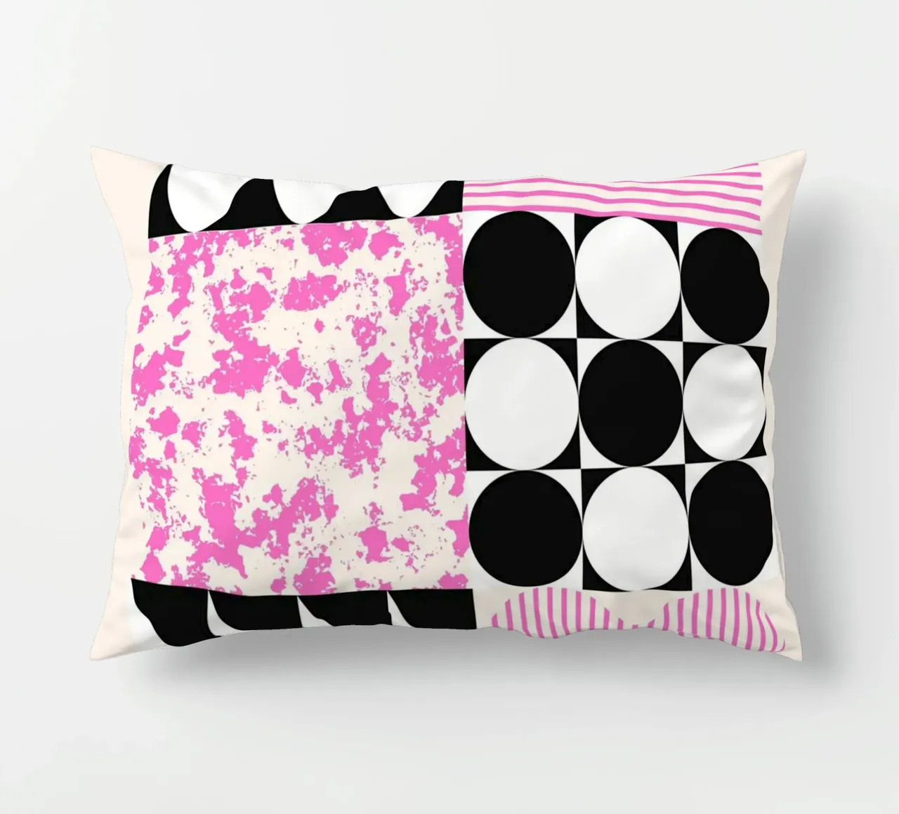 Geometric Abstract Shapes Pattern Blue Print decorative cushion by NorwesClub