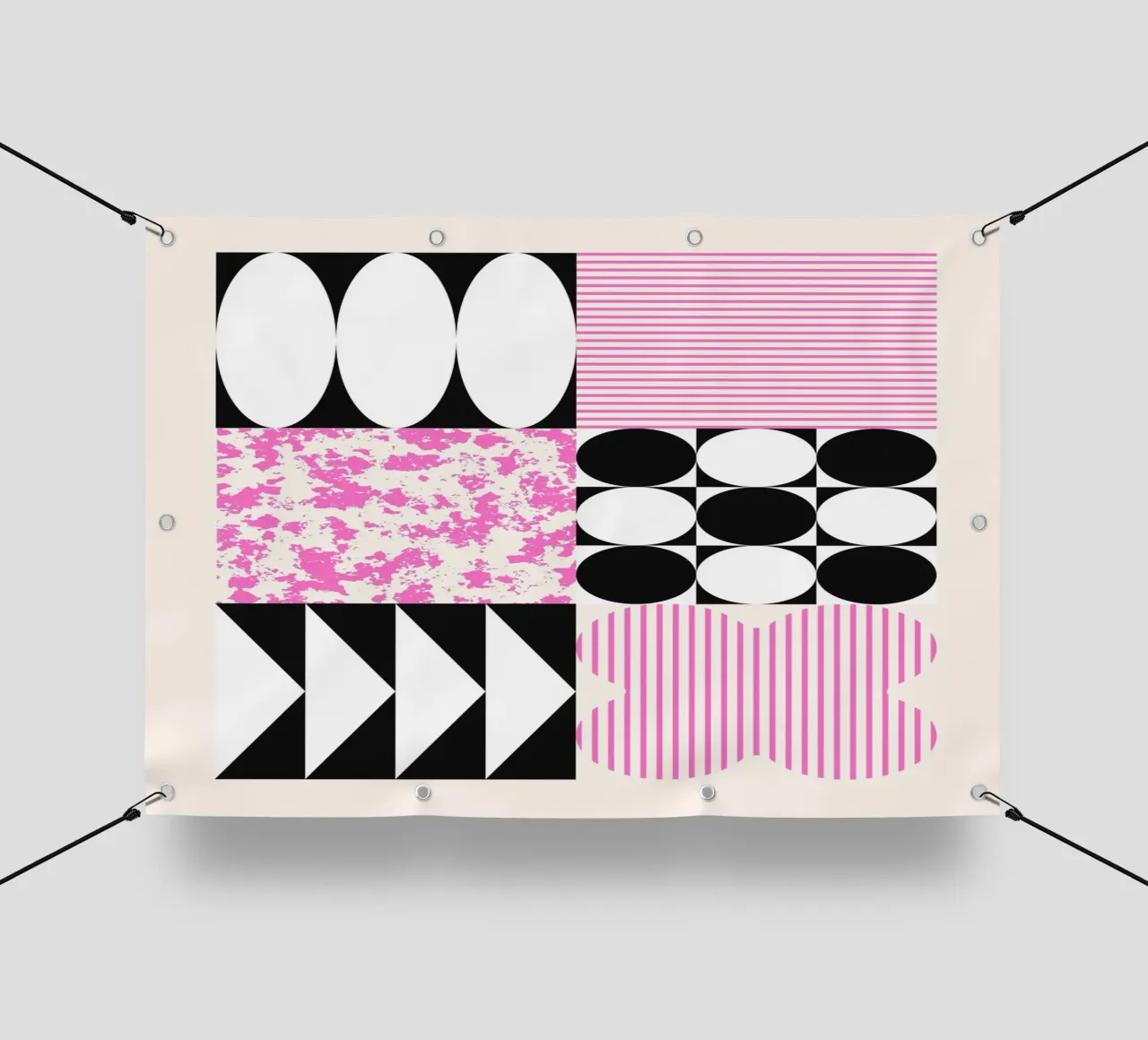 Geometric Abstract Shapes Pattern Impresión azul lonas publicitarias de NorwesClub