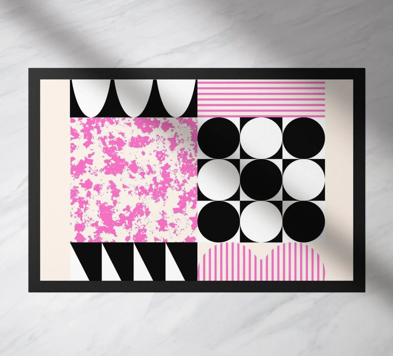 Geometric Abstract Shapes Pattern Impresión azul felpudo de NorwesClub