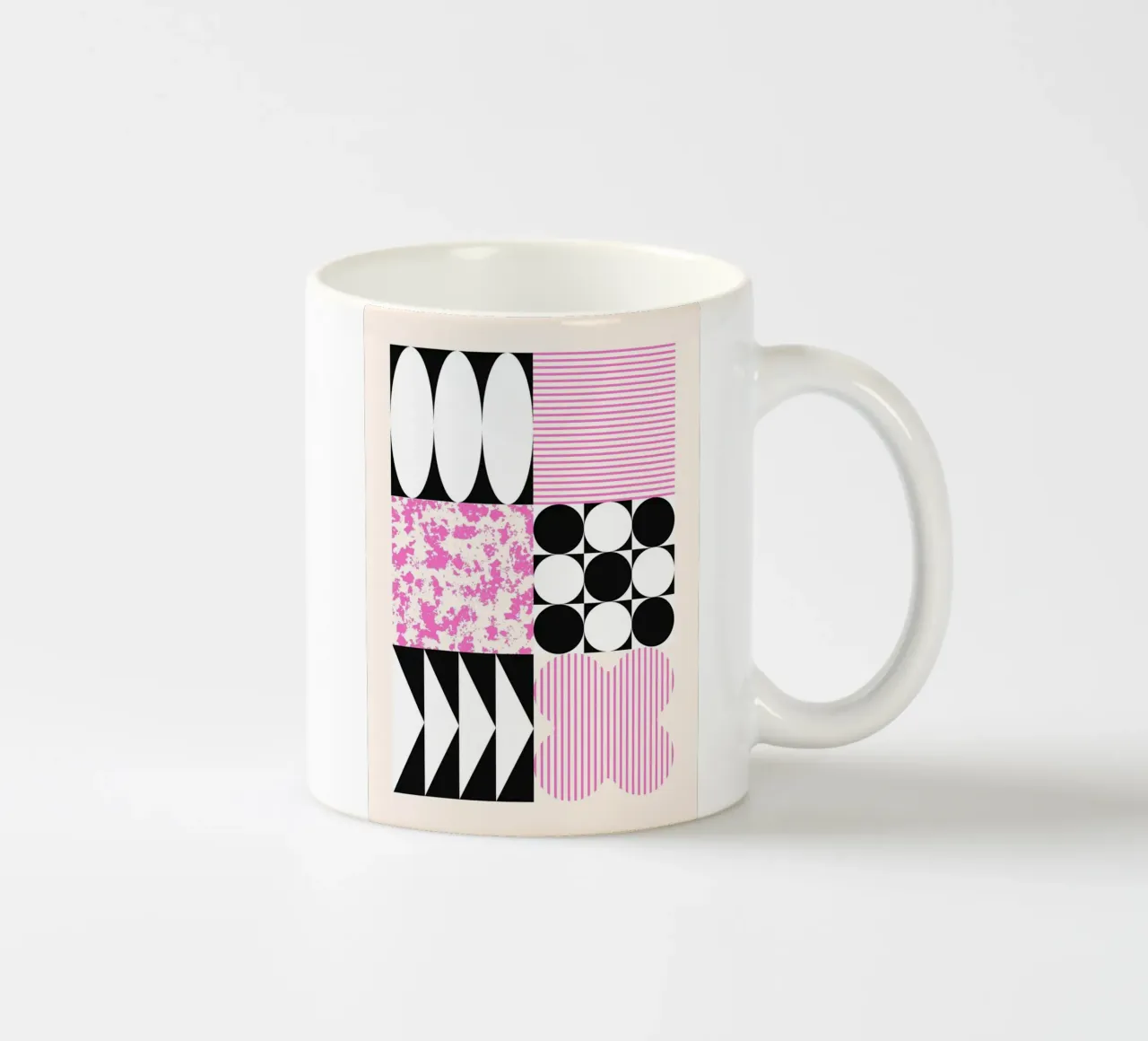 Geometric Abstract Shapes Pattern Impresión azul taza de cerámica de NorwesClub