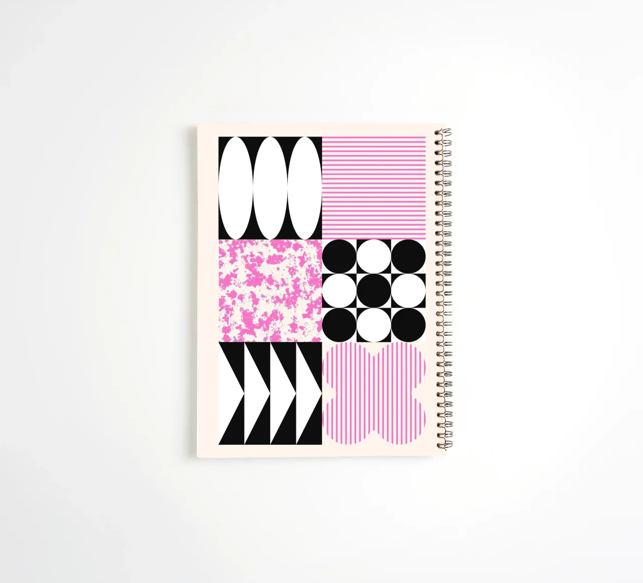 Geometric Abstract Shapes Pattern Blue Print spiral notebook by NorwesClub