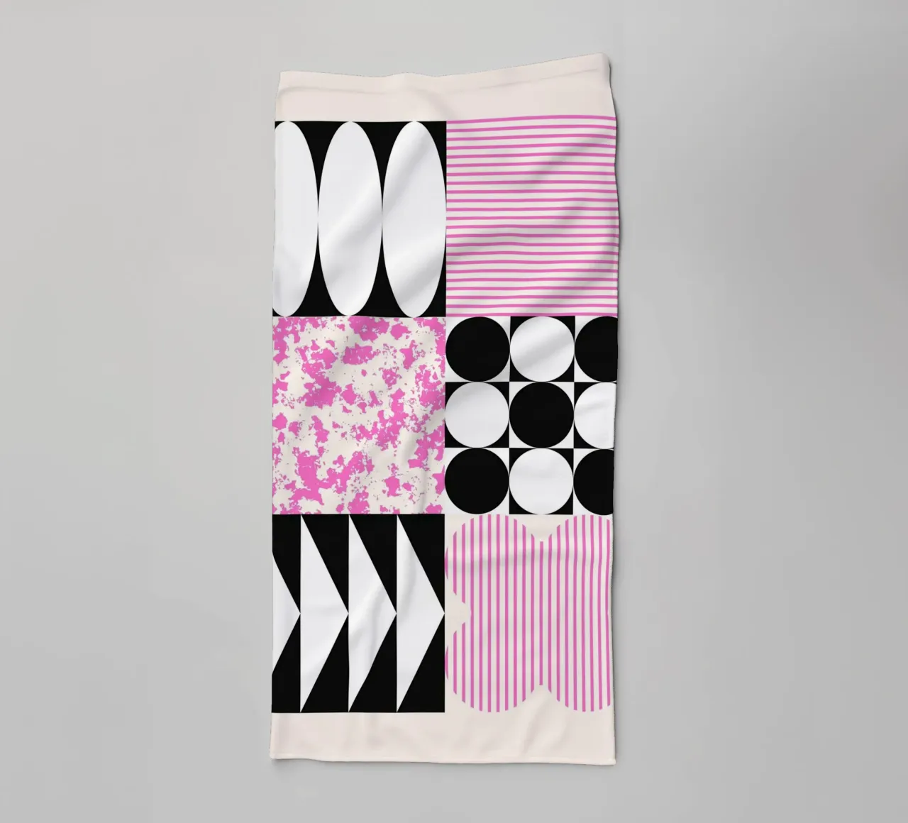 Geometric Abstract Shapes Pattern Blue Print towel by NorwesClub