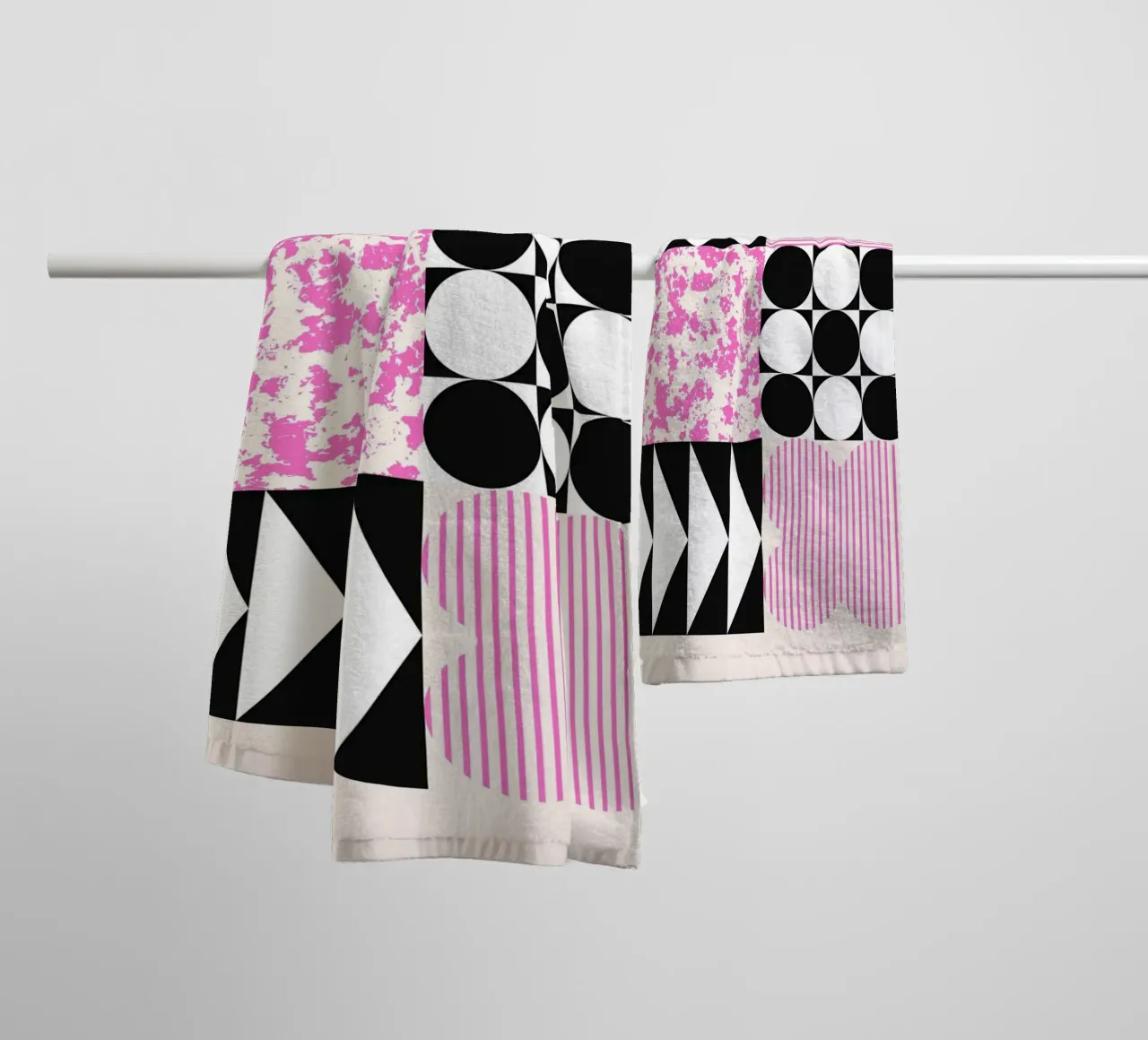 Geometric Abstract Shapes Pattern Blue Print towel by NorwesClub