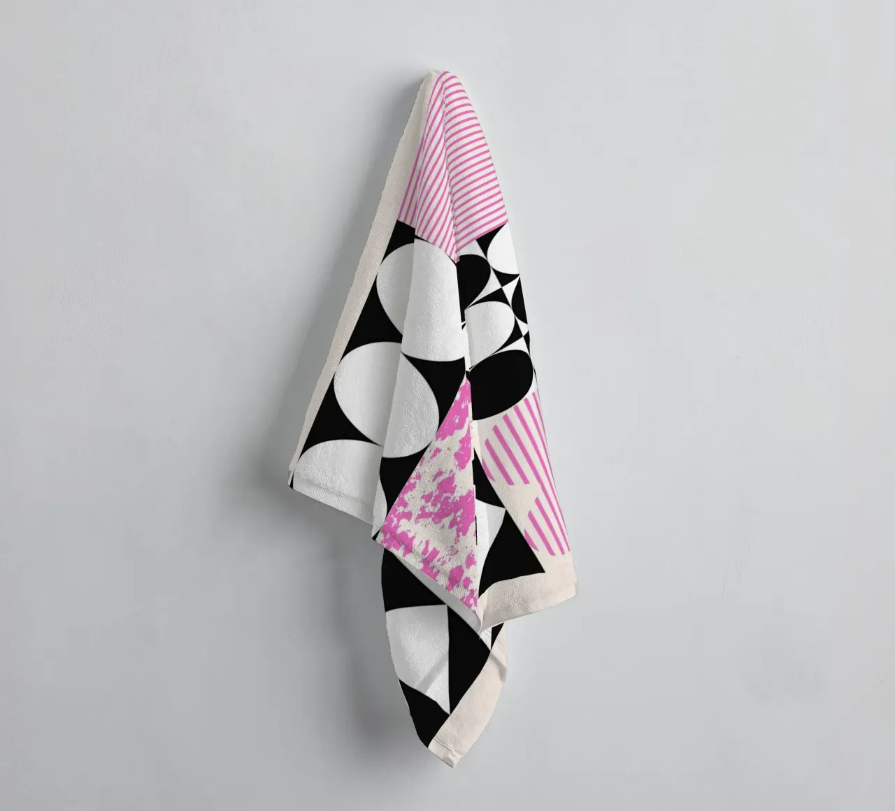 Geometric Abstract Shapes Pattern Blue Print towel by NorwesClub