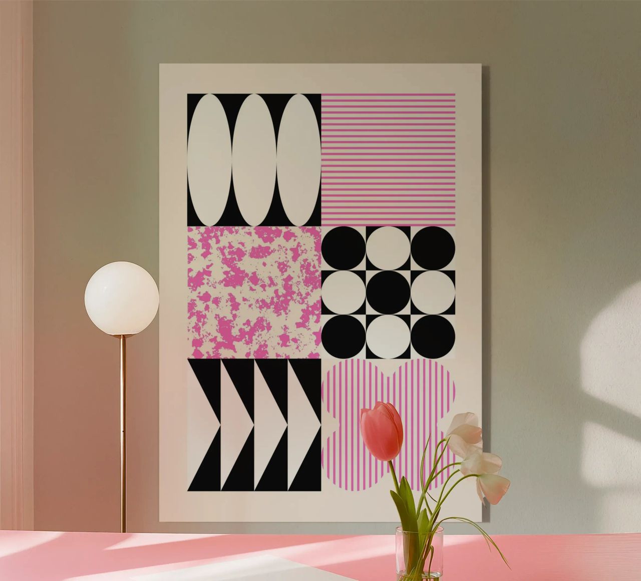 Geometric Abstract Shapes Pattern Impresión azul metacrilato de NorwesClub