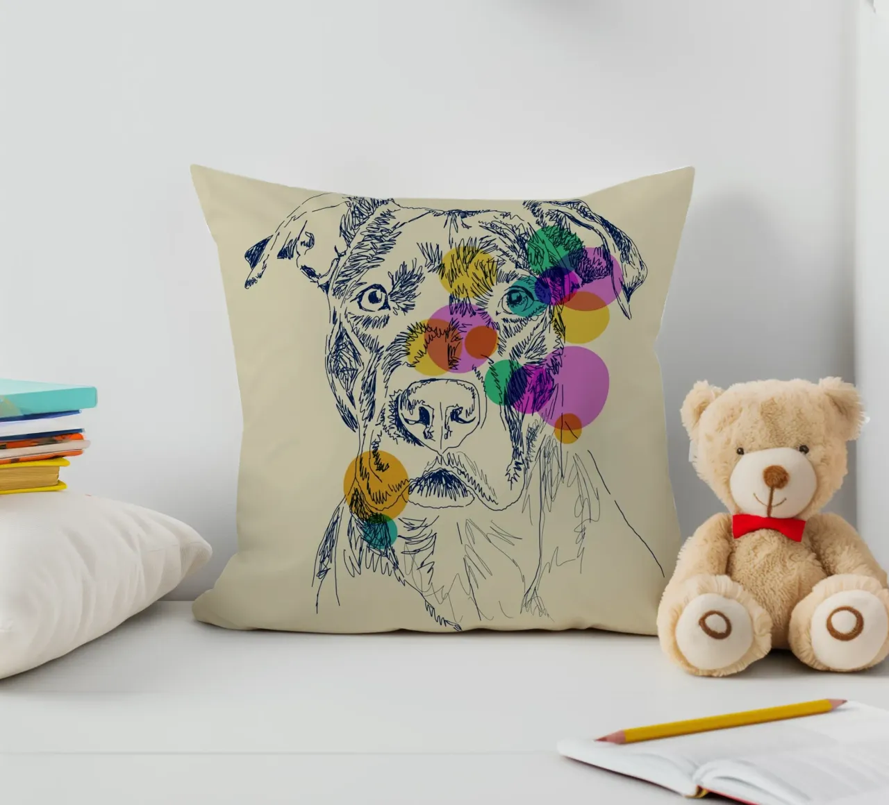 Pitbull Pop decorative cushion by Indigo Rain