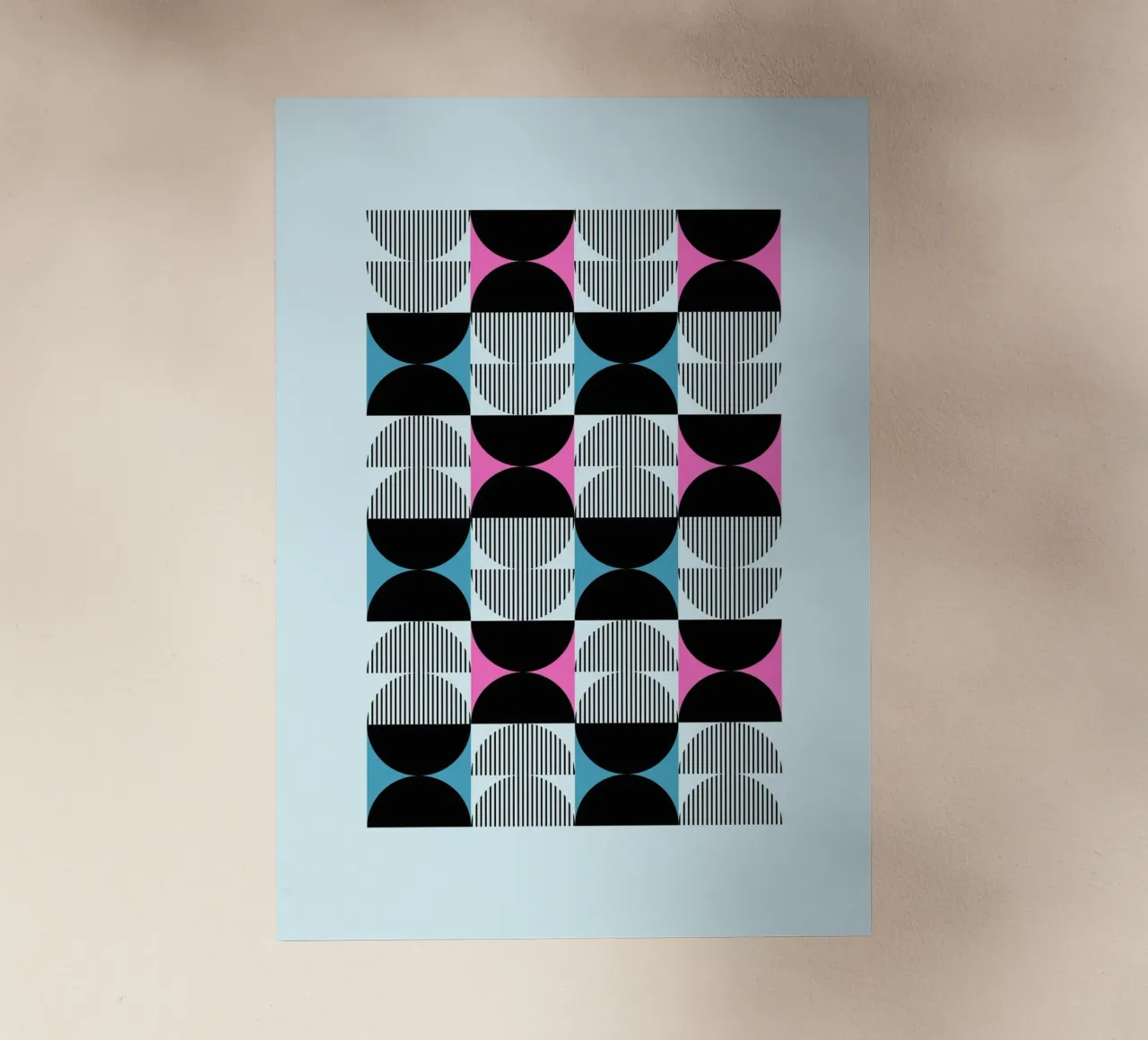 Geometric Pattern Abstract Pink Blue Black Print backlit film by NorwesClub