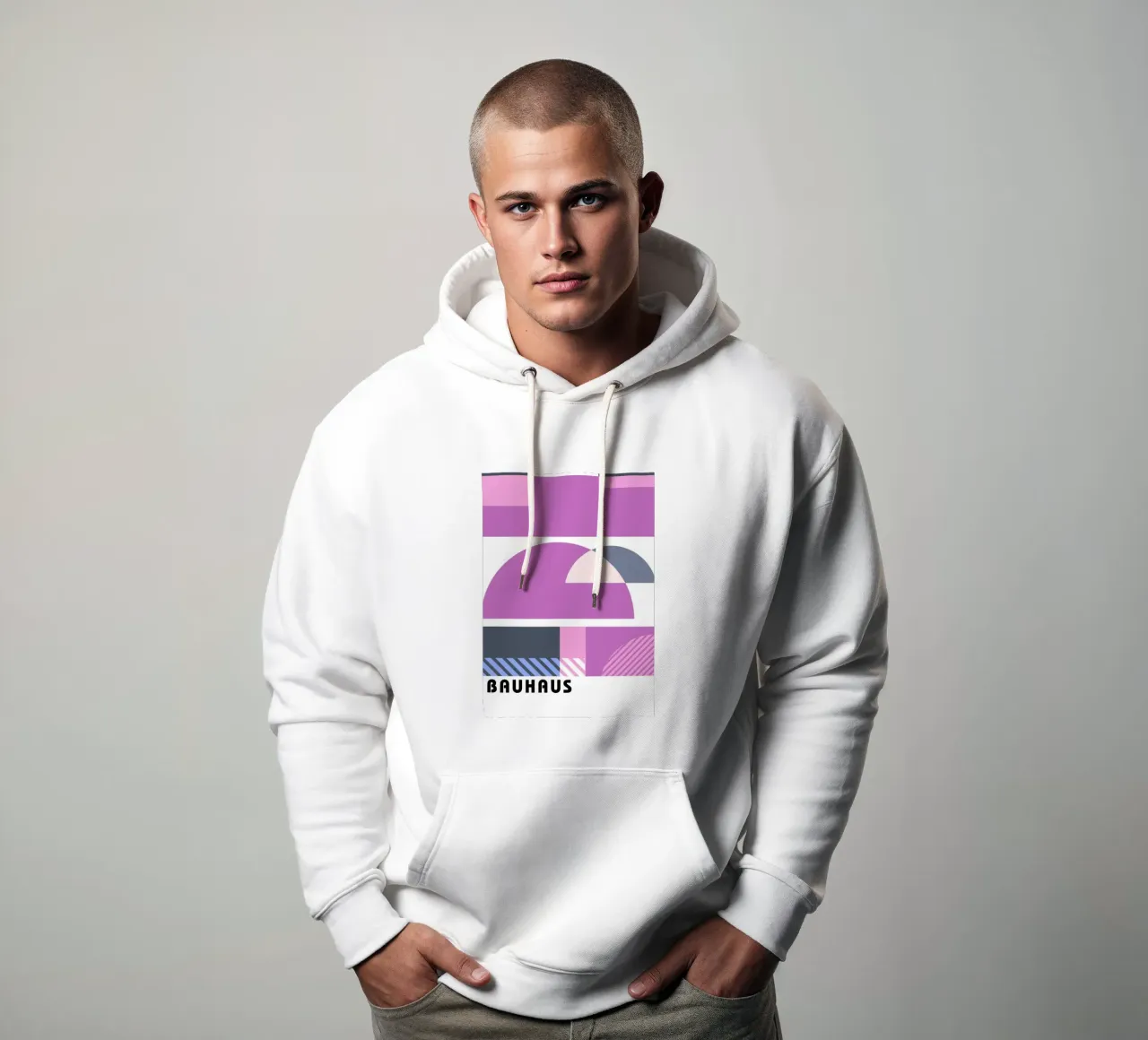Bauhaus Geometrico Forme astratte Stampa a colori felpa con cappuccio da NorwesClub
