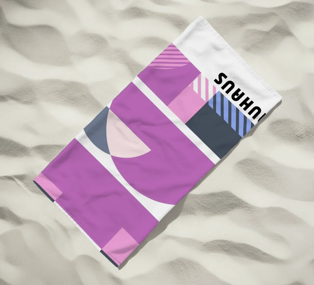 Bauhaus Geometric Abstract Shapes Color Print beach towel by NorwesClub