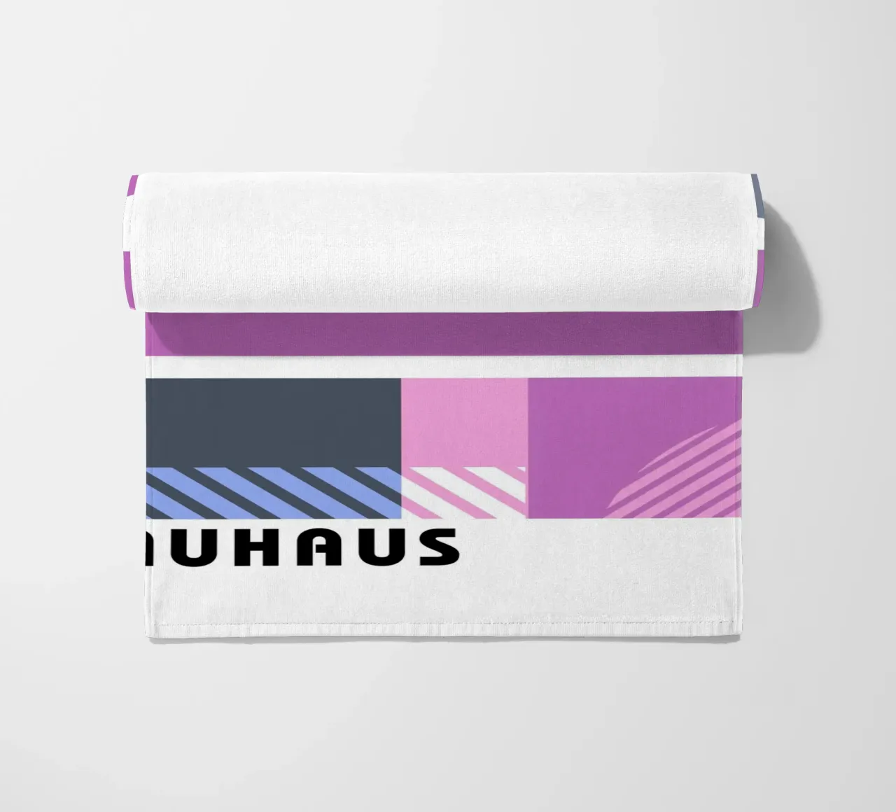 Bauhaus Geometric Abstract Shapes Color Print beach towel by NorwesClub