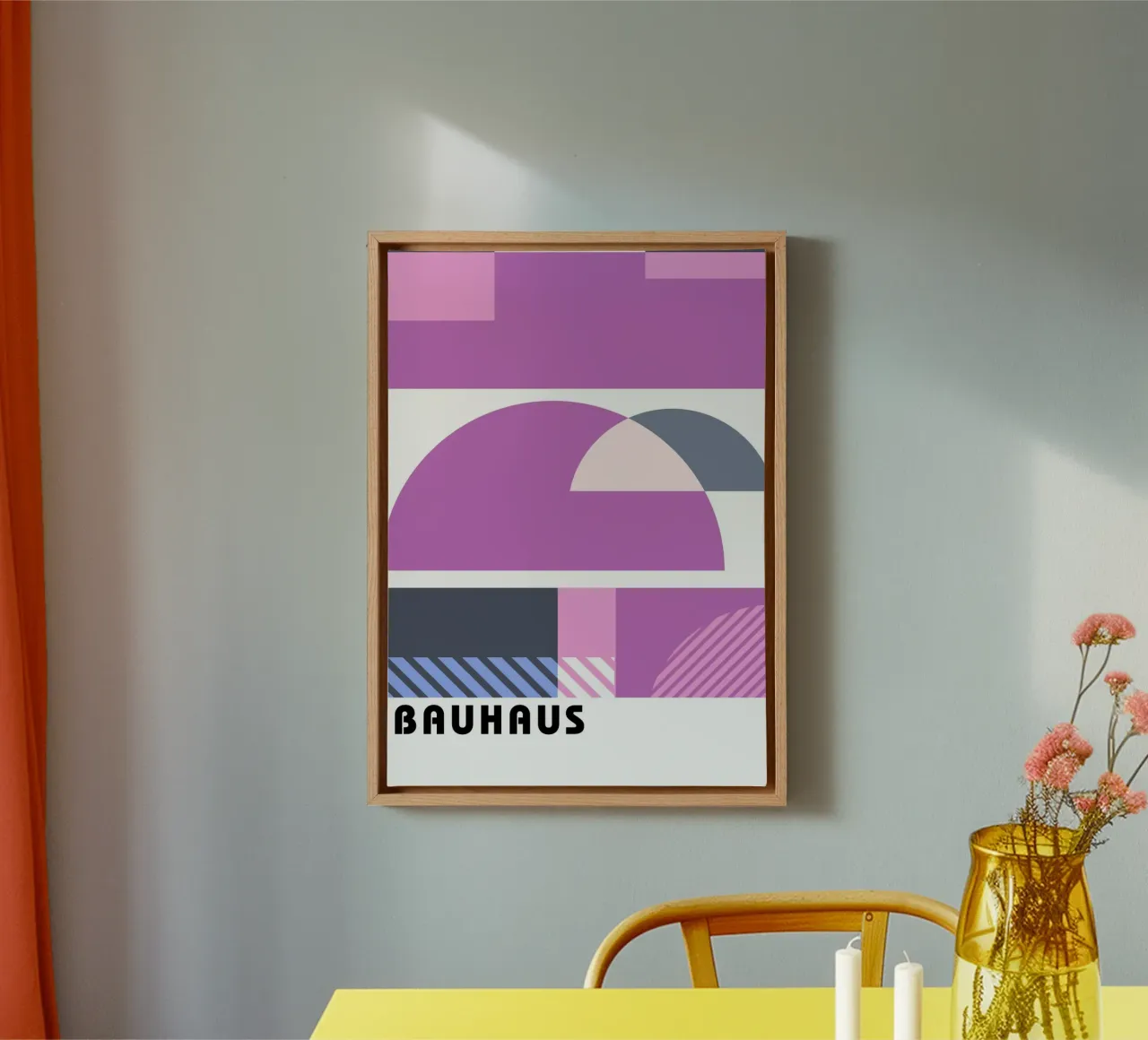 Bauhaus Geometric Abstract Shapes Color Print canvas by NorwesClub