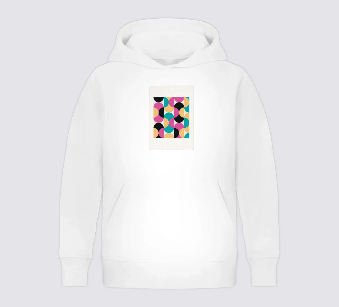 Geometric Pattern Abstract Pink Blue Yellow Print kids hoodie by NorwesClub