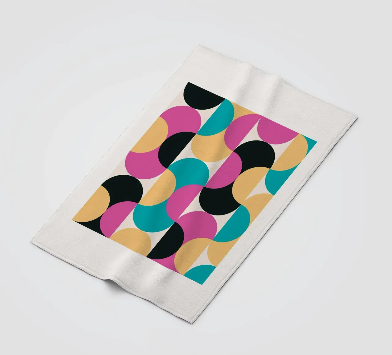 Geometrisch Patroon Abstract Roze Blauw Geel Print fleecedeken van NorwesClub