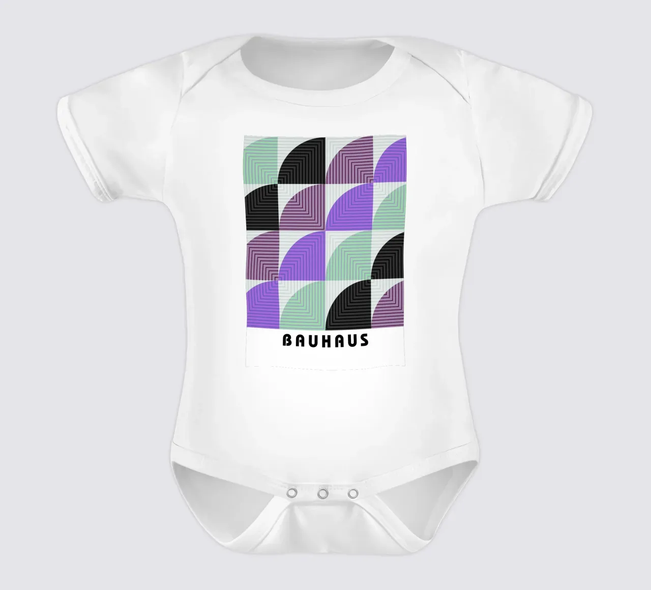 Lunaria Annua Bauhaus Geometric Lines Pattern body neonato maniche corte da NorwesClub