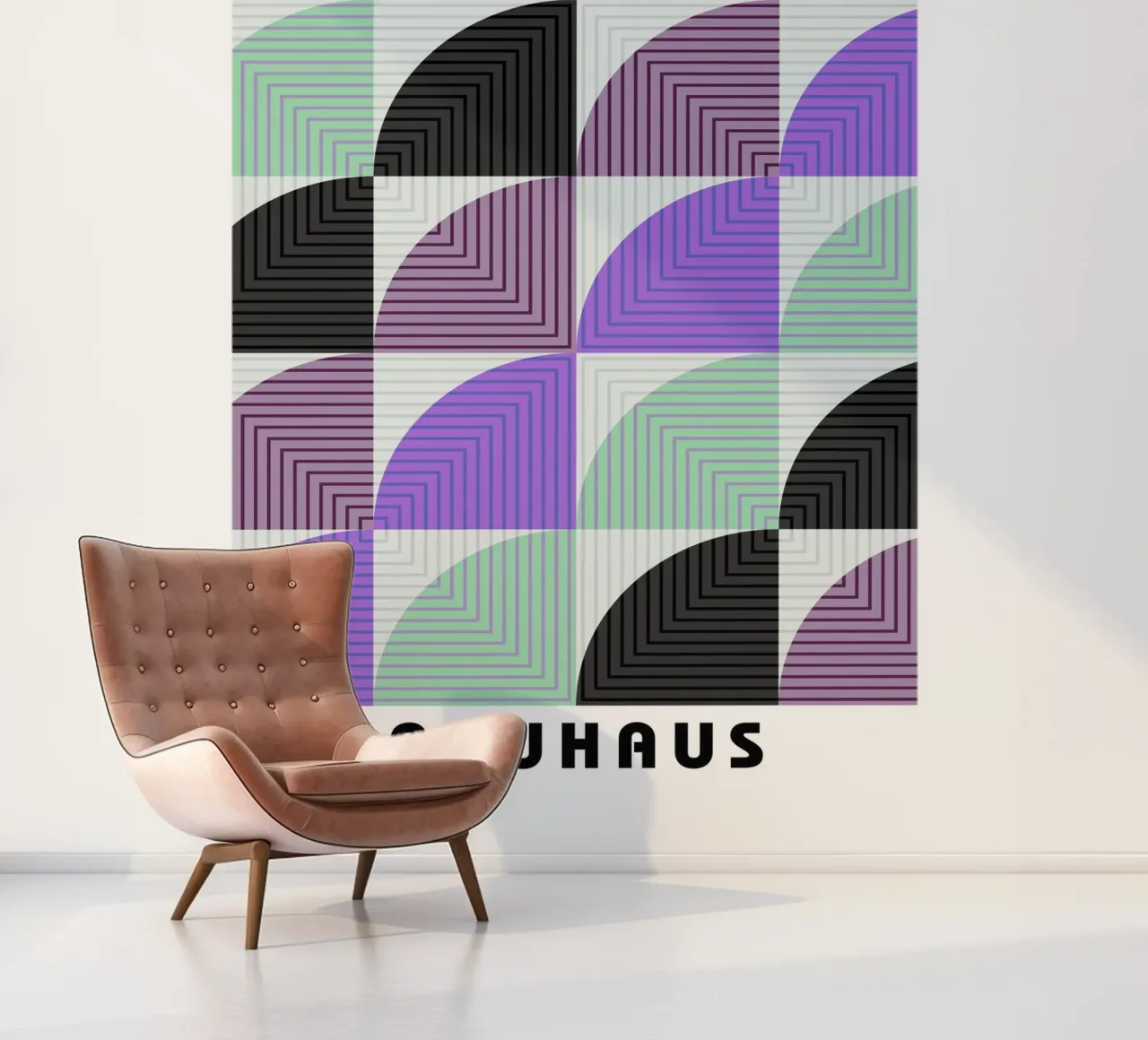 Lunaria Annua Bauhaus Geometric Lines Pattern photo wallpaper by NorwesClub