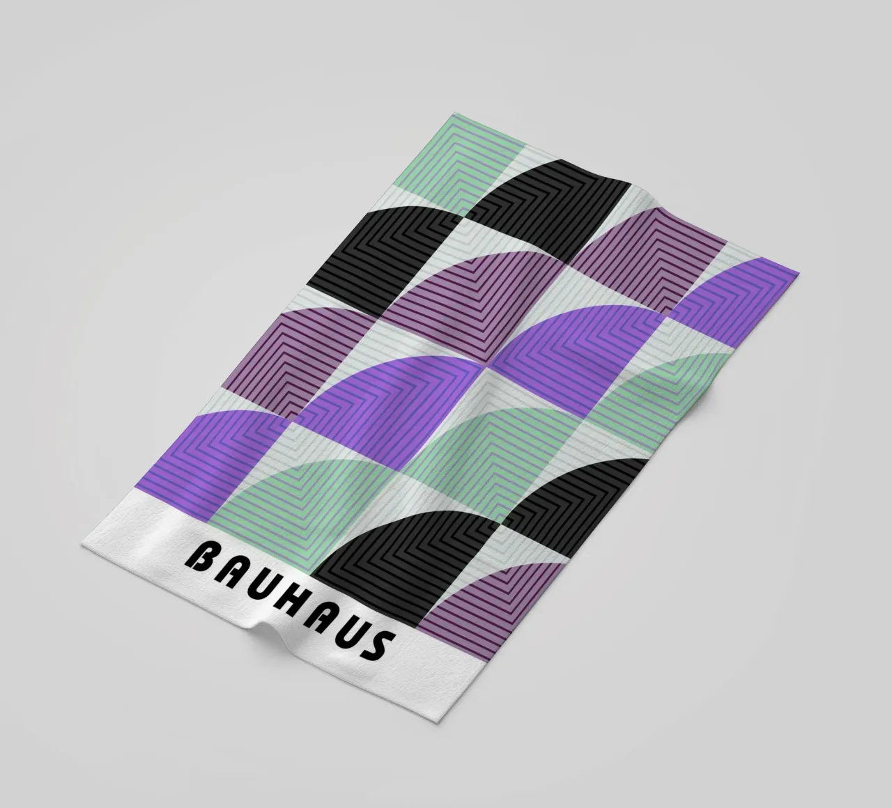 Lunaria Annua Bauhaus Geometric Lines Pattern telo mare da NorwesClub