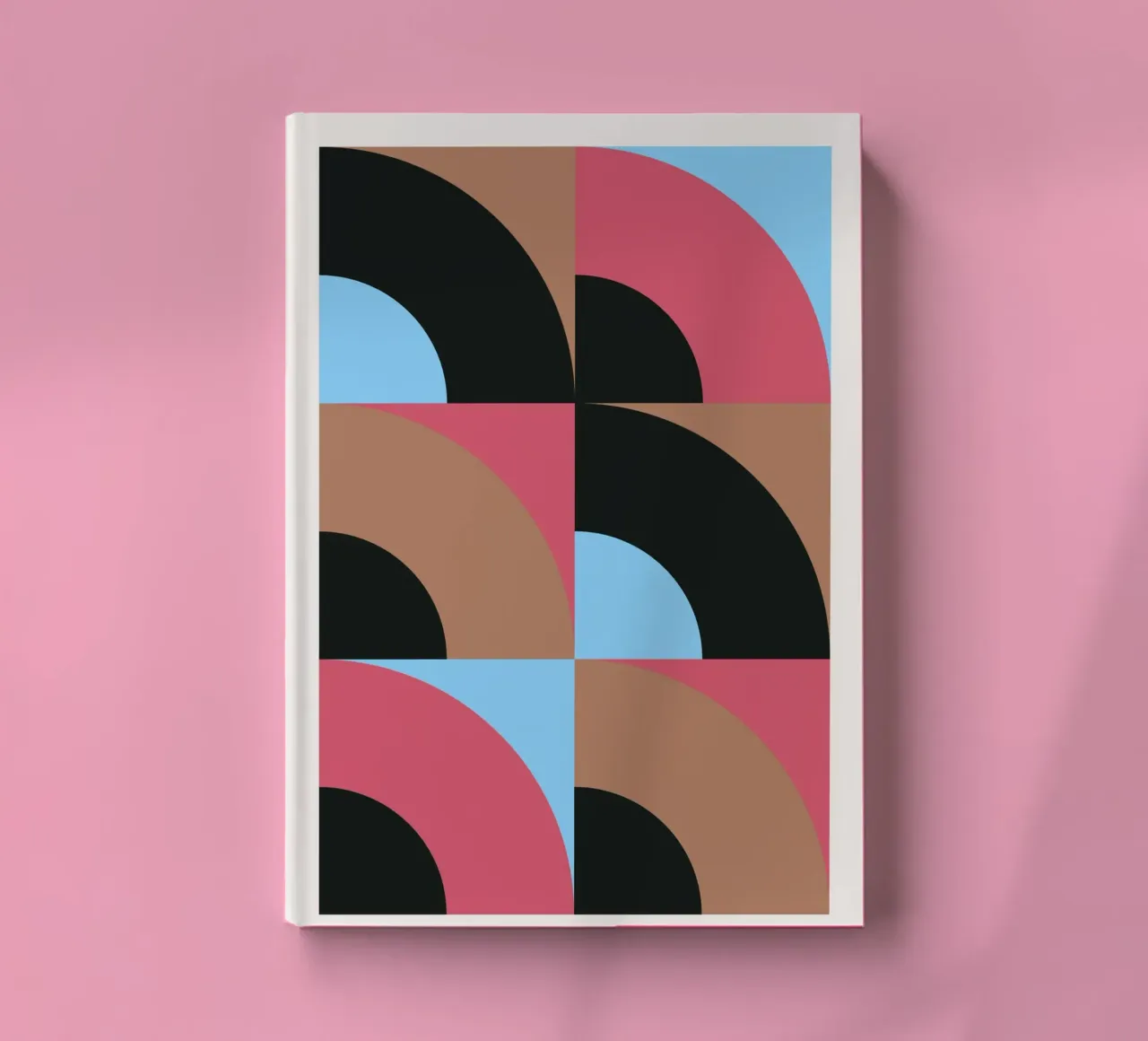 Geometric Pattern Abstract Black Blue Brown Print notebook by NorwesClub