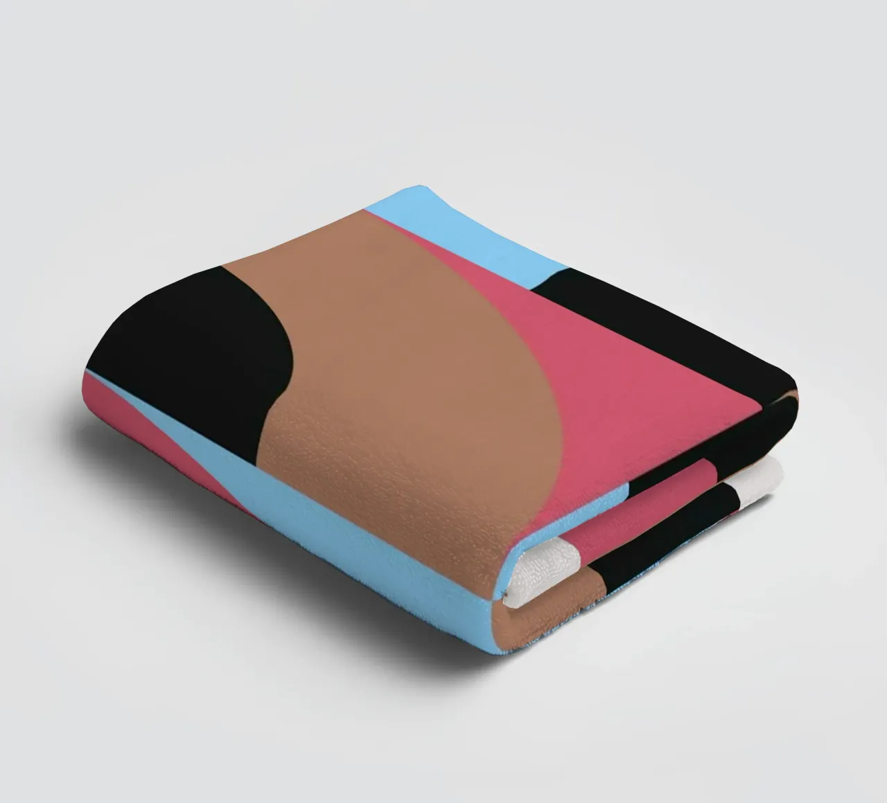 Geometrisch Patroon Abstract Zwart Blauw Bruin Print badhanddoek van NorwesClub