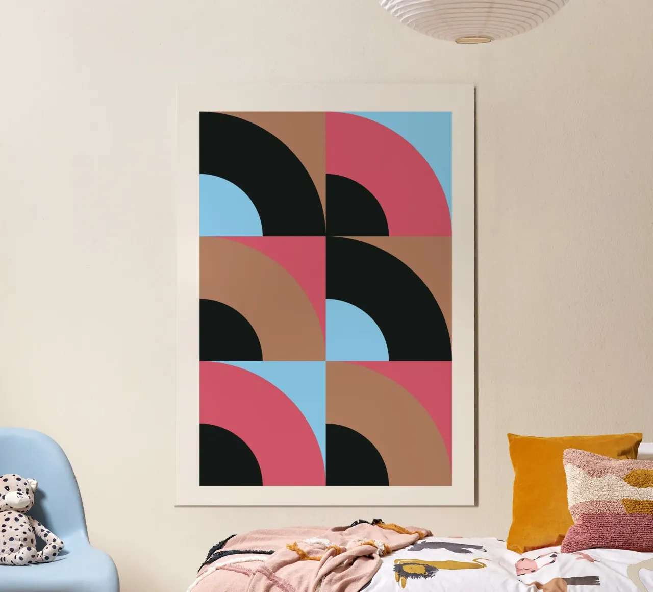 Geometric Pattern Abstract Black Blue Brown Print forex plate by NorwesClub