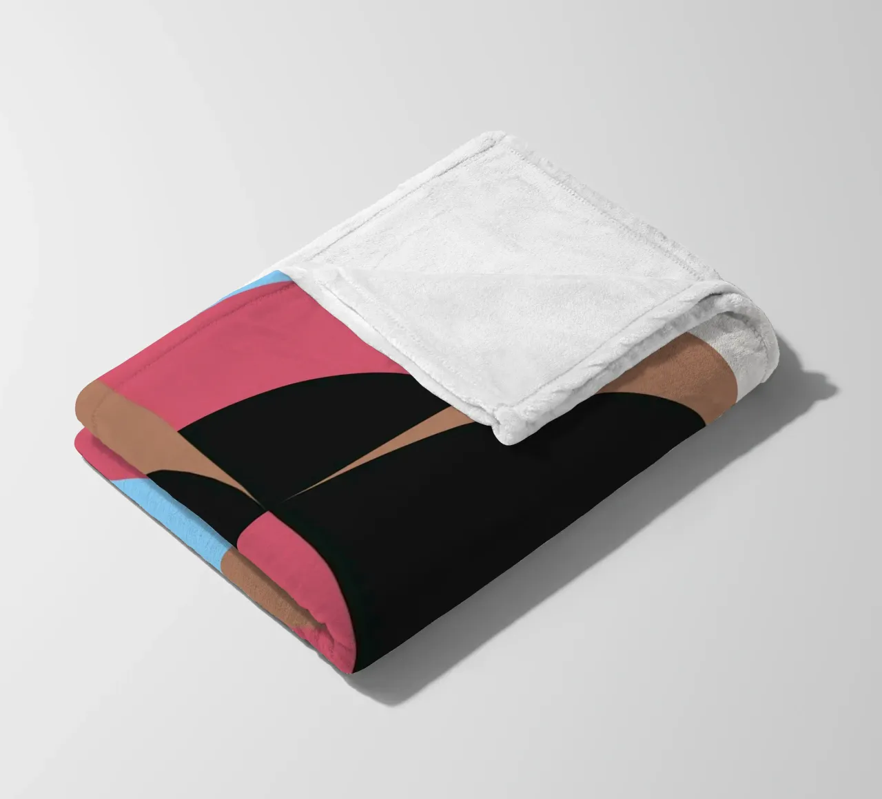 Geometric Pattern Abstract Black Blue Brown Print fleece blanket by NorwesClub