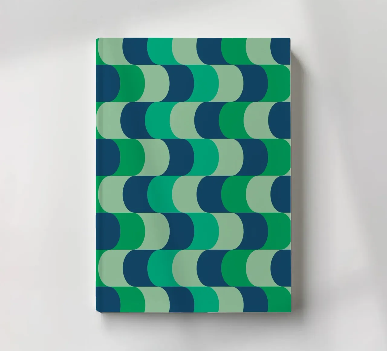 Abstract Wavy Lines Pattern Green Blue Print notebook by NorwesClub