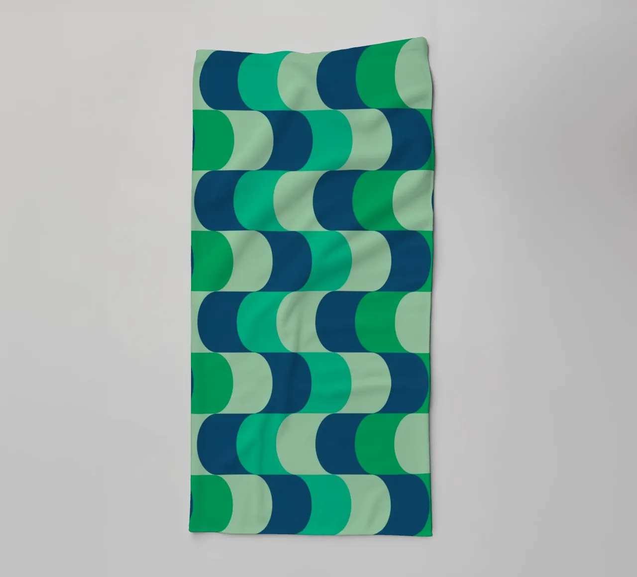 Abstract Wavy Lines Pattern Green Blue Print towel by NorwesClub