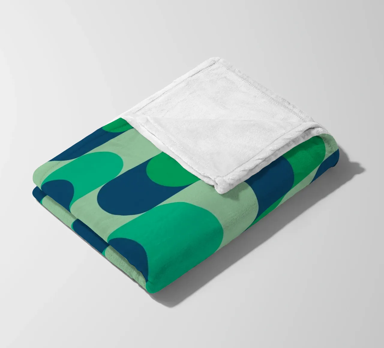 Abstract Wavy Lines Pattern Green Blue Print fleece blanket by NorwesClub