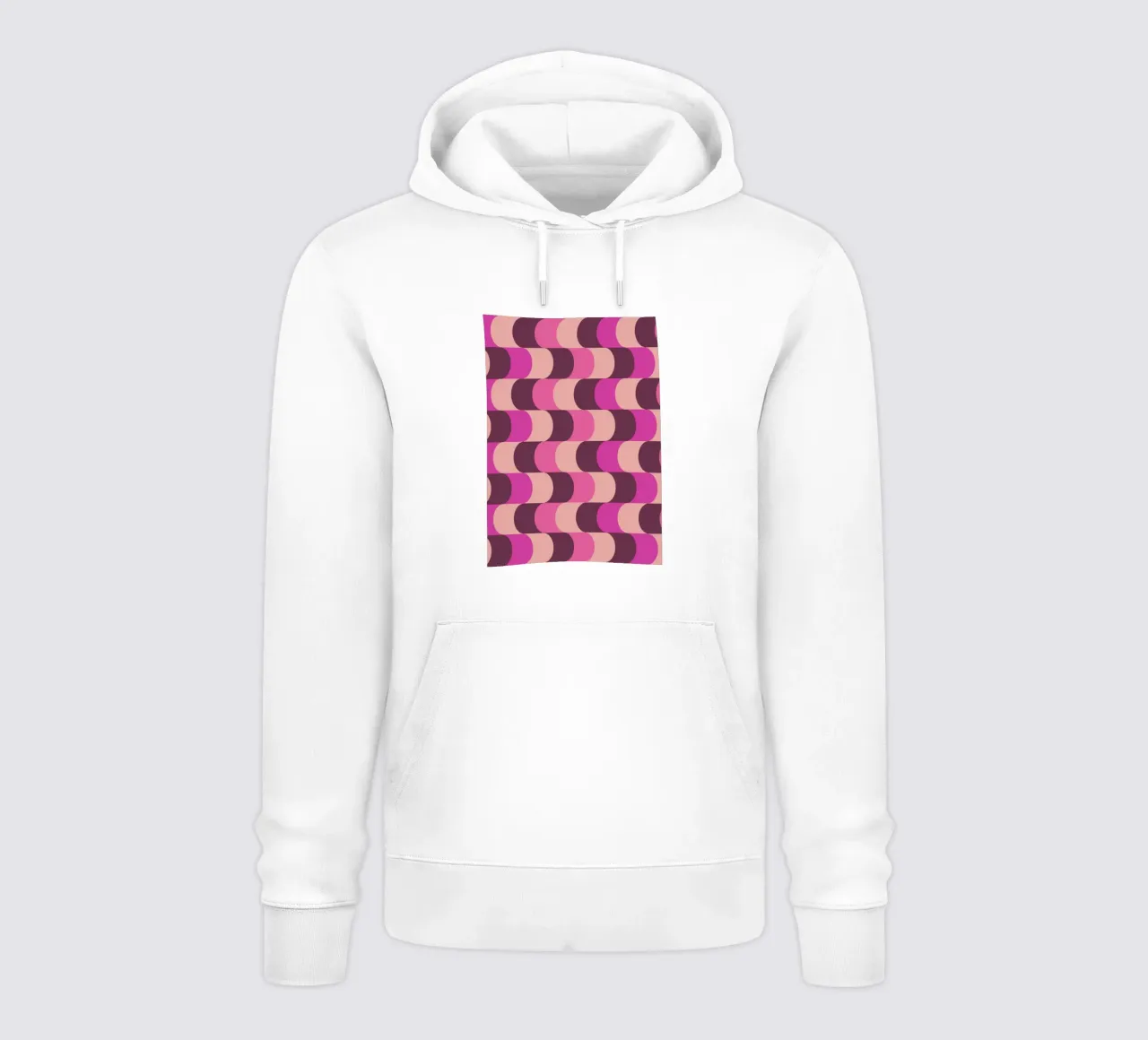 Stampa astratta a linee ondulate rosa e bordeaux felpa con cappuccio da NorwesClub