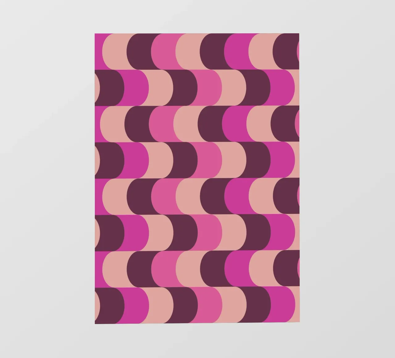 Stampa astratta a linee ondulate rosa e bordeaux telo in pvc da NorwesClub