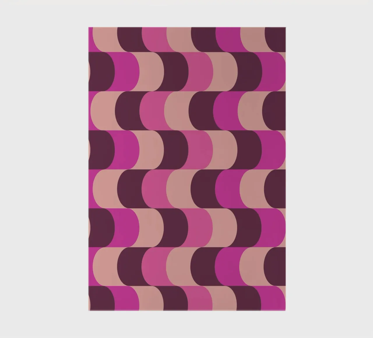 Abstract Wavy Lines Pattern Pink Burgundy Print notebook by NorwesClub