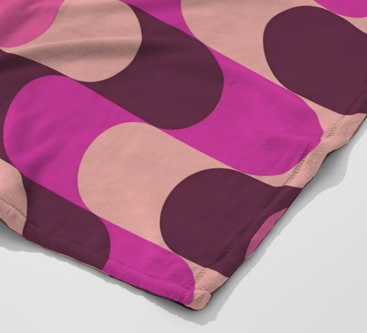 Abstract Wavy Lines Pattern Pink Burgundy Print fleece blanket by NorwesClub