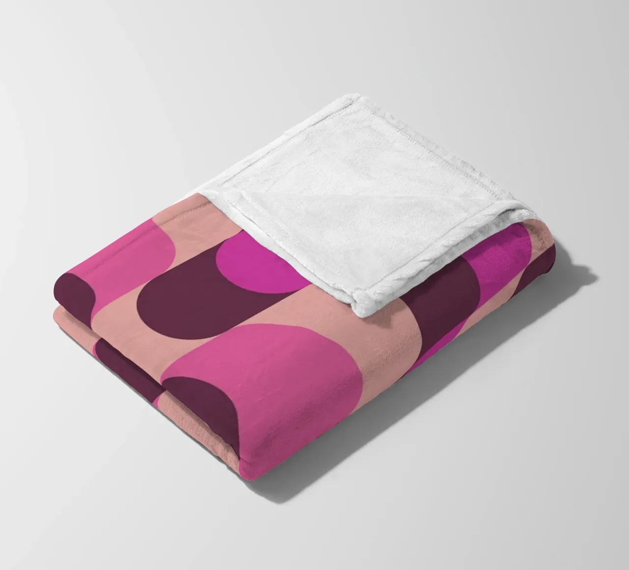Abstract Wavy Lines Pattern Pink Burgundy Print fleece blanket by NorwesClub