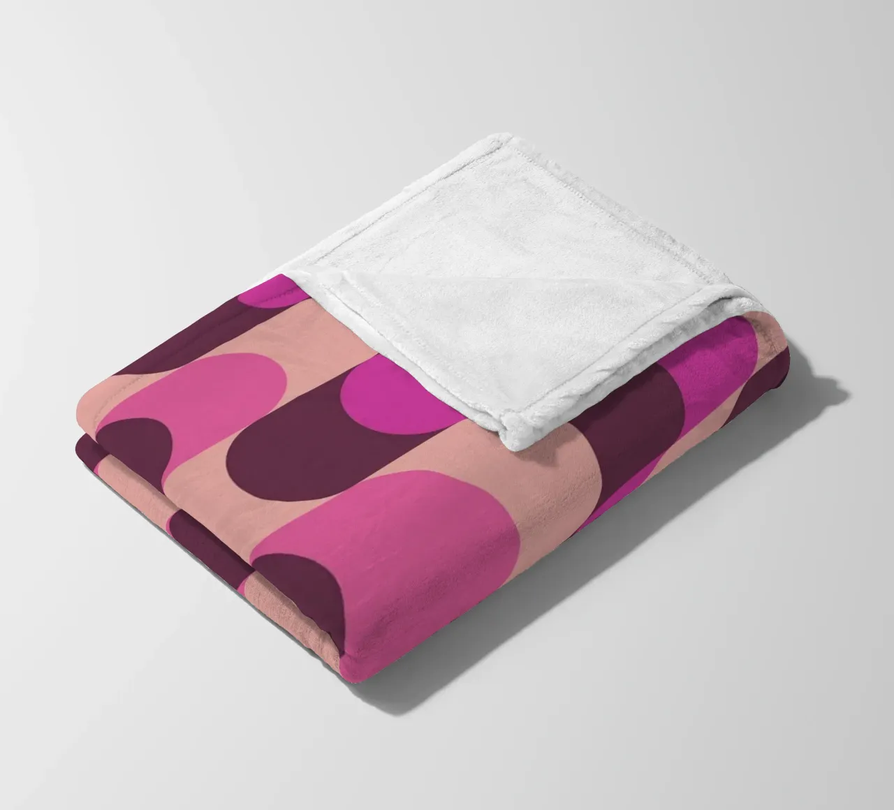 Abstract Wavy Lines Pattern Pink Burgundy Print fleece blanket by NorwesClub