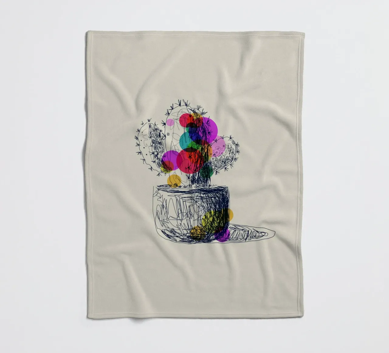 Cactus Bloom coperta in pile da Indigo Rain