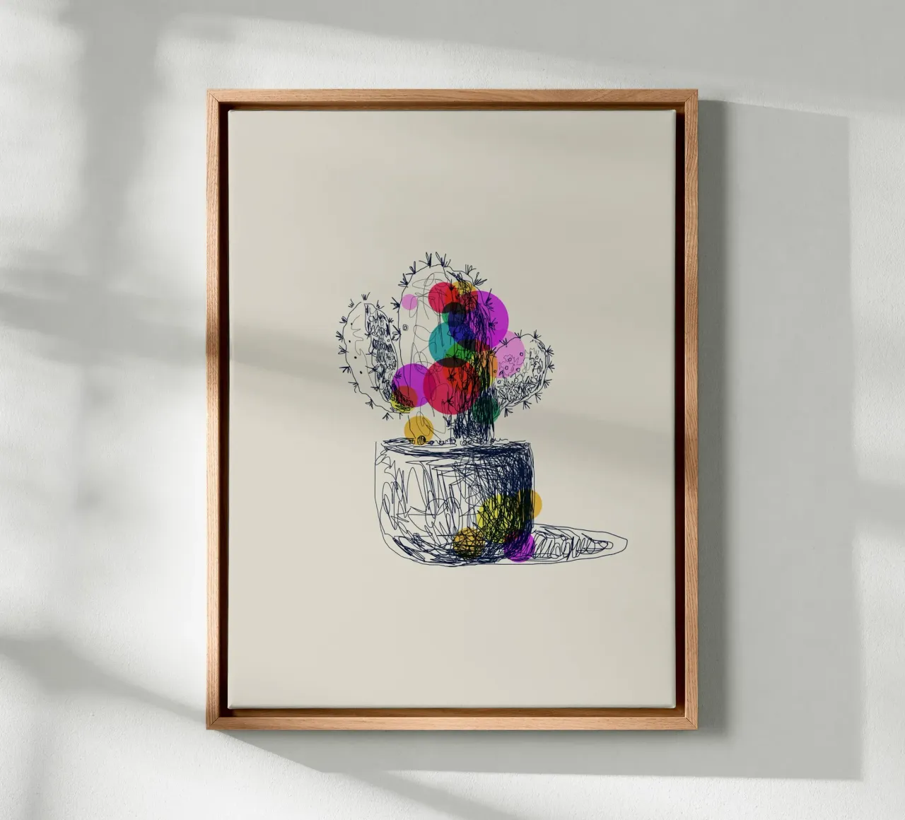 Cactus Bloom tela con Cornice a cassetta da Indigo Rain