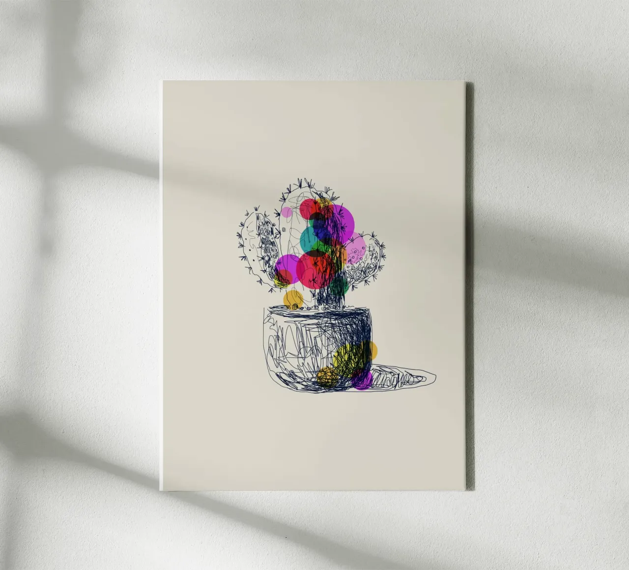 Cactus Bloom tela con Cornice a cassetta da Indigo Rain