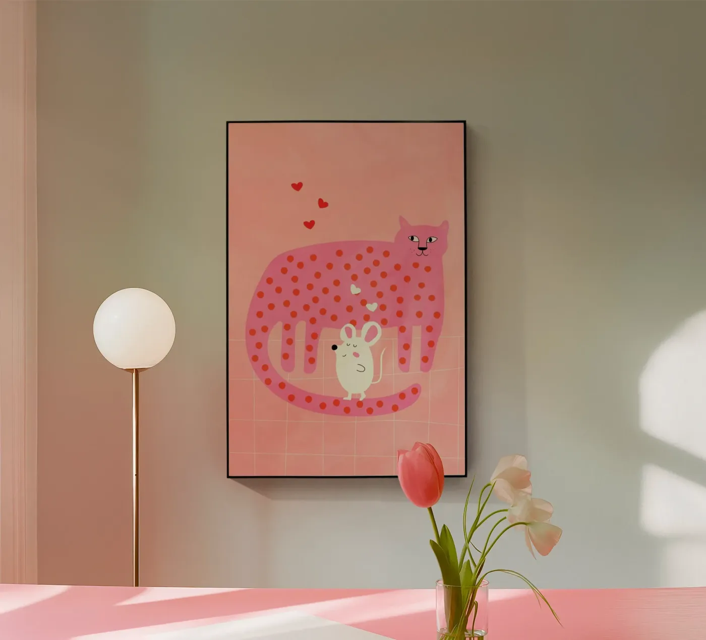 Cat and Mouse acrylic glass by Little Flourishes