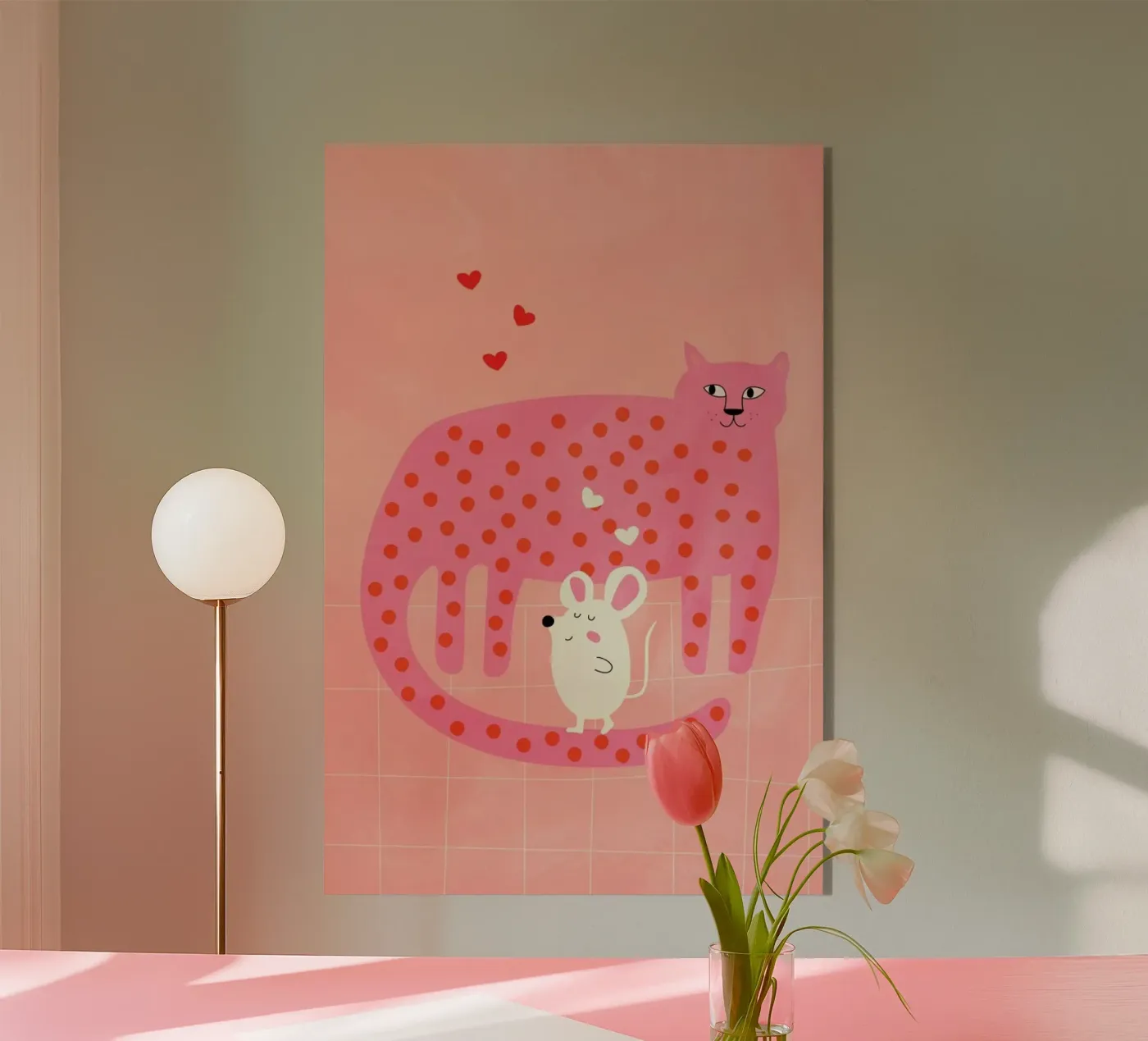 Cat and Mouse acrylic glass by Little Flourishes