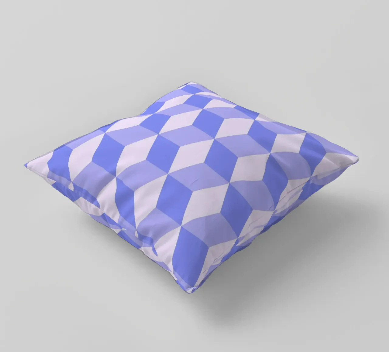 Stampa geometrica 3D a forma di cubo in viola cuscino da NorwesClub