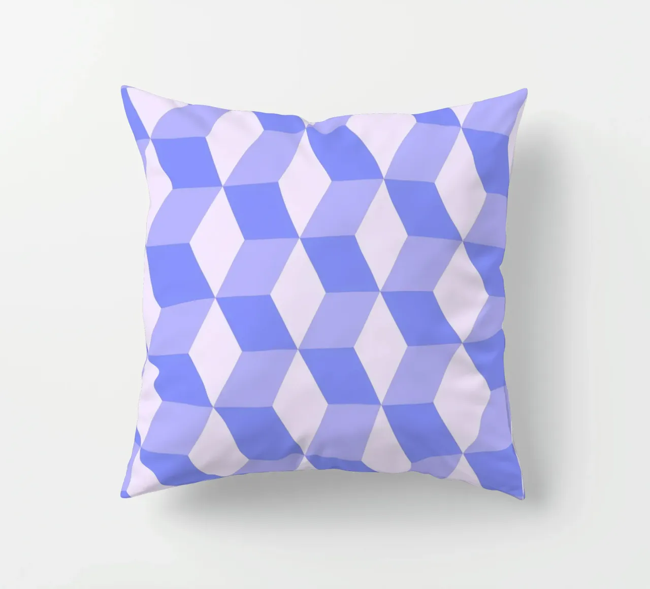 Stampa geometrica 3D a forma di cubo in viola cuscino da NorwesClub
