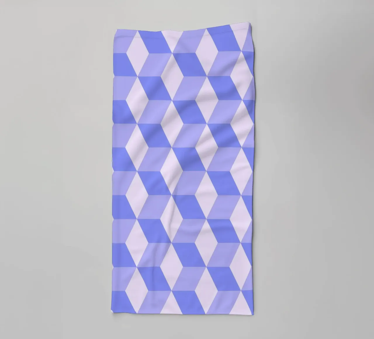 Geometric 3D Cube Pattern Purple Print towel by NorwesClub