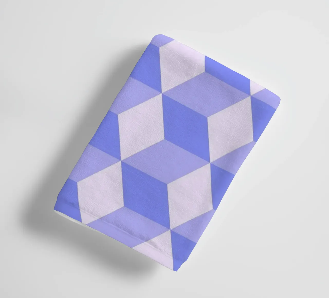 Geometric 3D Cube Pattern Purple Print towel by NorwesClub