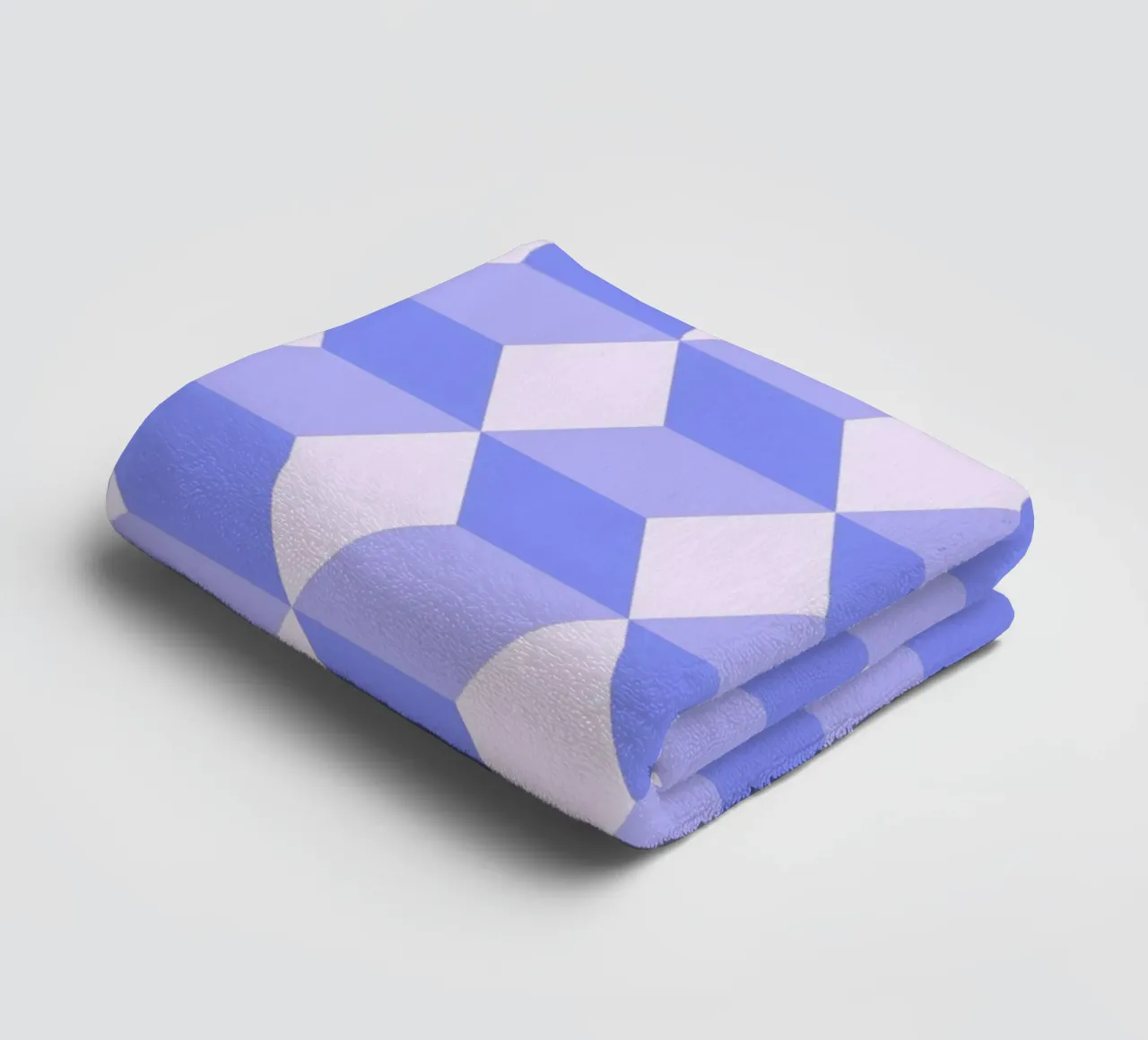 Geometric 3D Cube Pattern Purple Print towel by NorwesClub