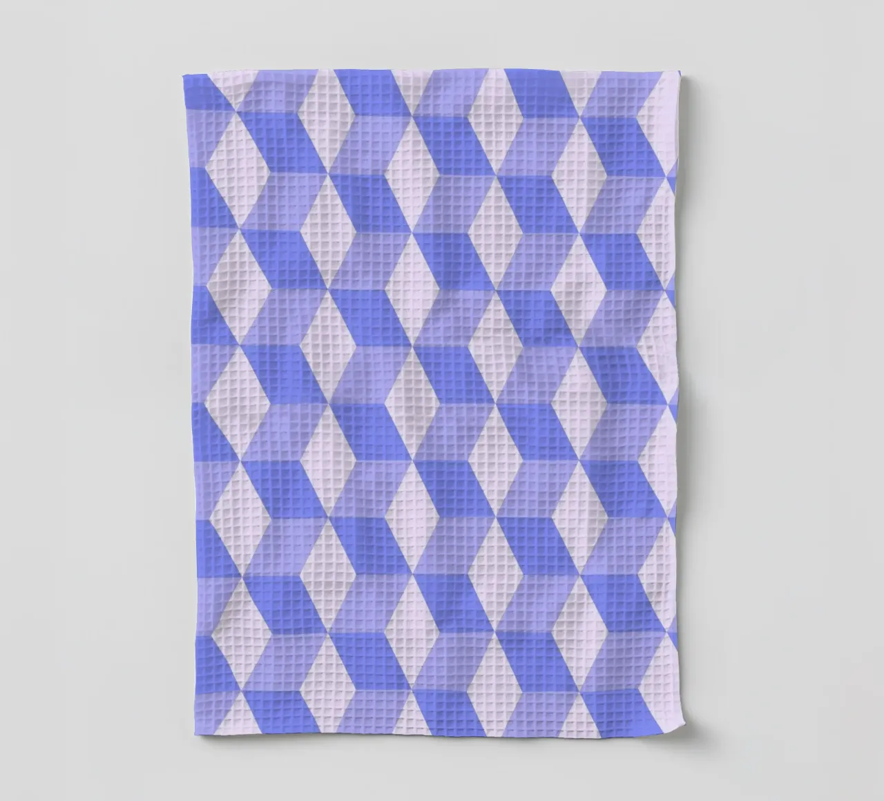 Motif géométrique 3D en forme de cube imprimé en violet torchon de NorwesClub