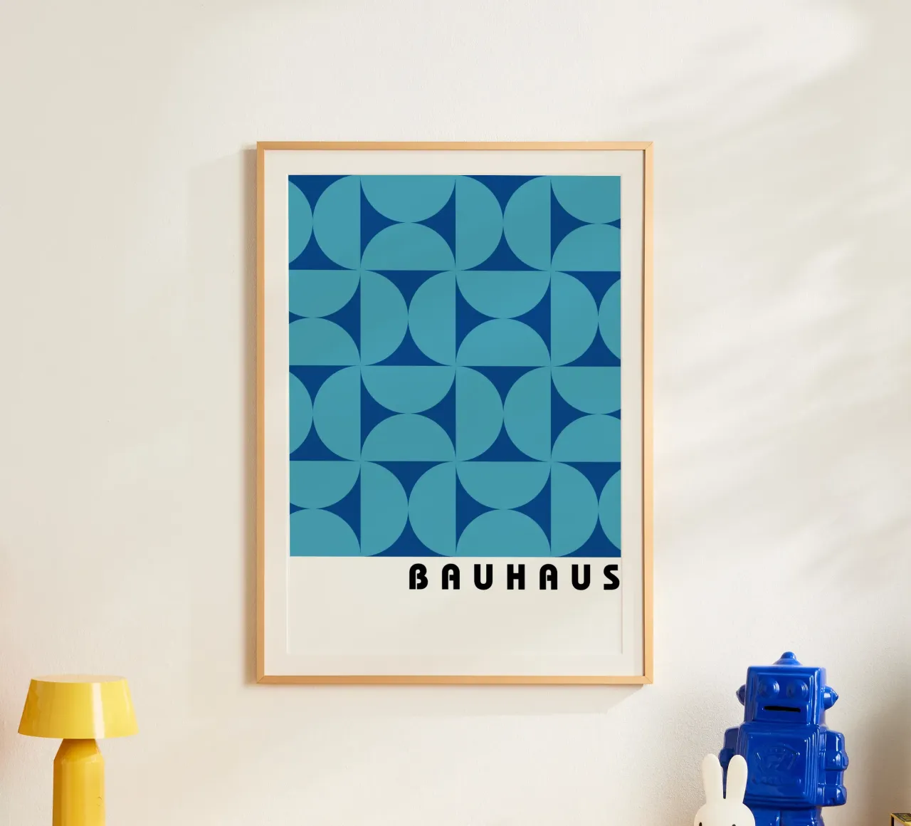 Bauhaus Geometric Pattern Azul Teal Print poster de NorwesClub