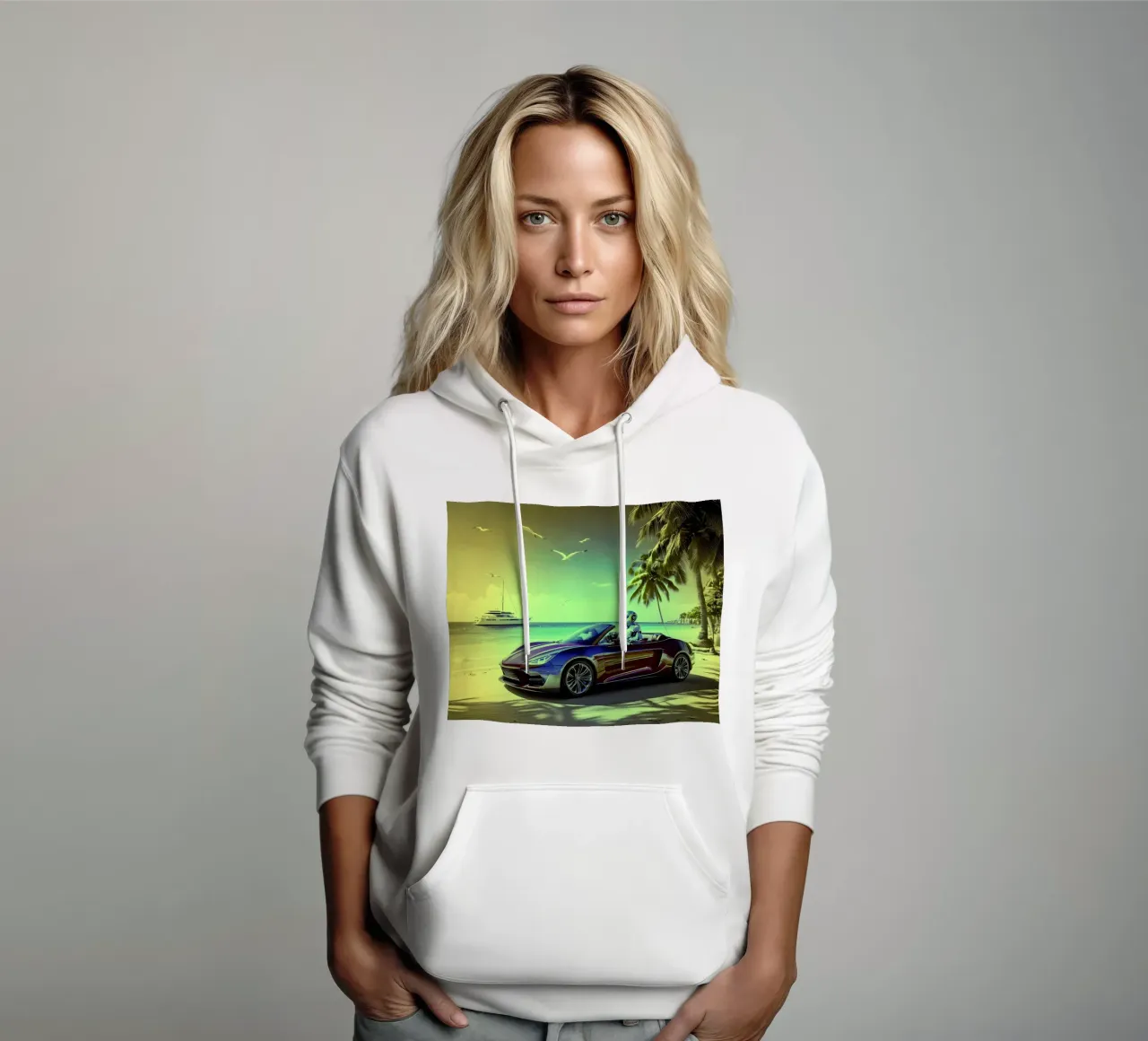 ROBOT AU VOLANT. Jaune. felpa con cappuccio da Thierry vobmann photography