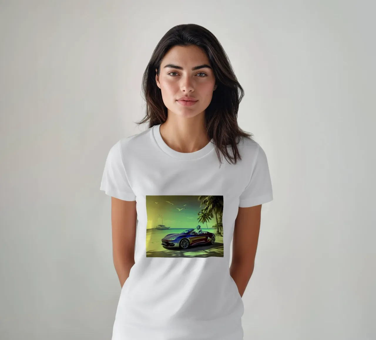 ROBOT AU VOLANT. Jaune. t-shirt da Thierry vobmann photography