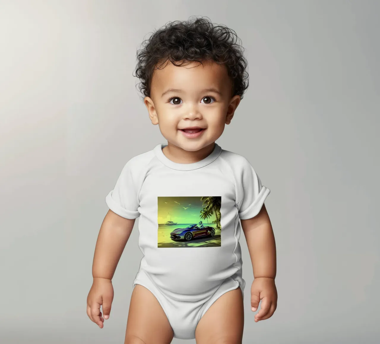 ROBOT AU VOLANT. Jaune. body neonato maniche corte da Thierry vobmann photography